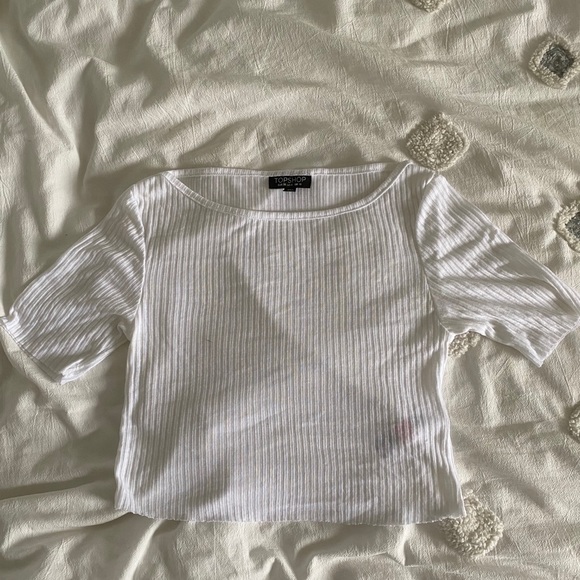 TOPSHOP WHITE CROPPED TOP - Picture 4 of 5